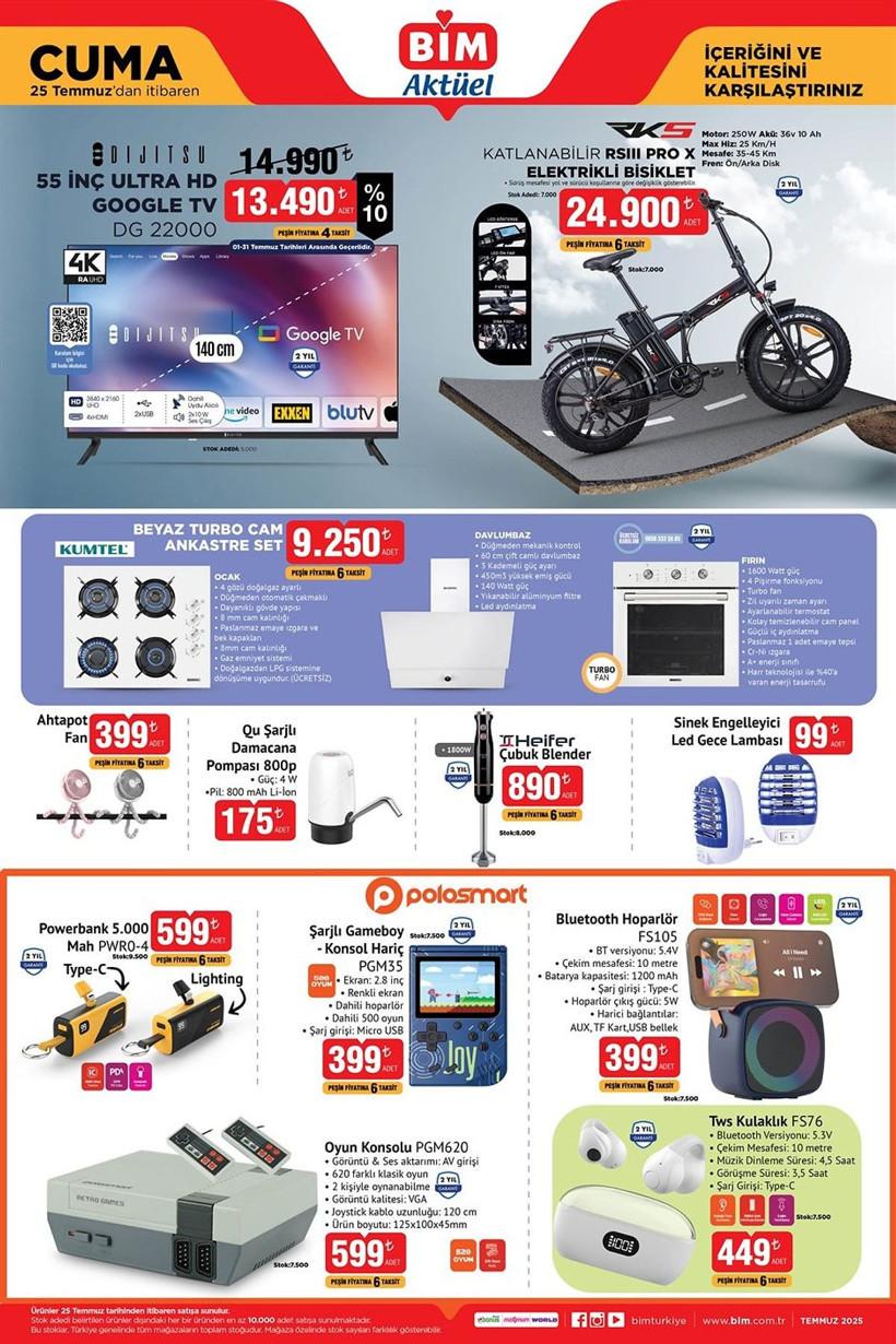BİM 25 TEMMUZ 2025 AKTÜEL KATALOĞU: BİM'e elektrikli bisiklet geliyor! - Resim: 2