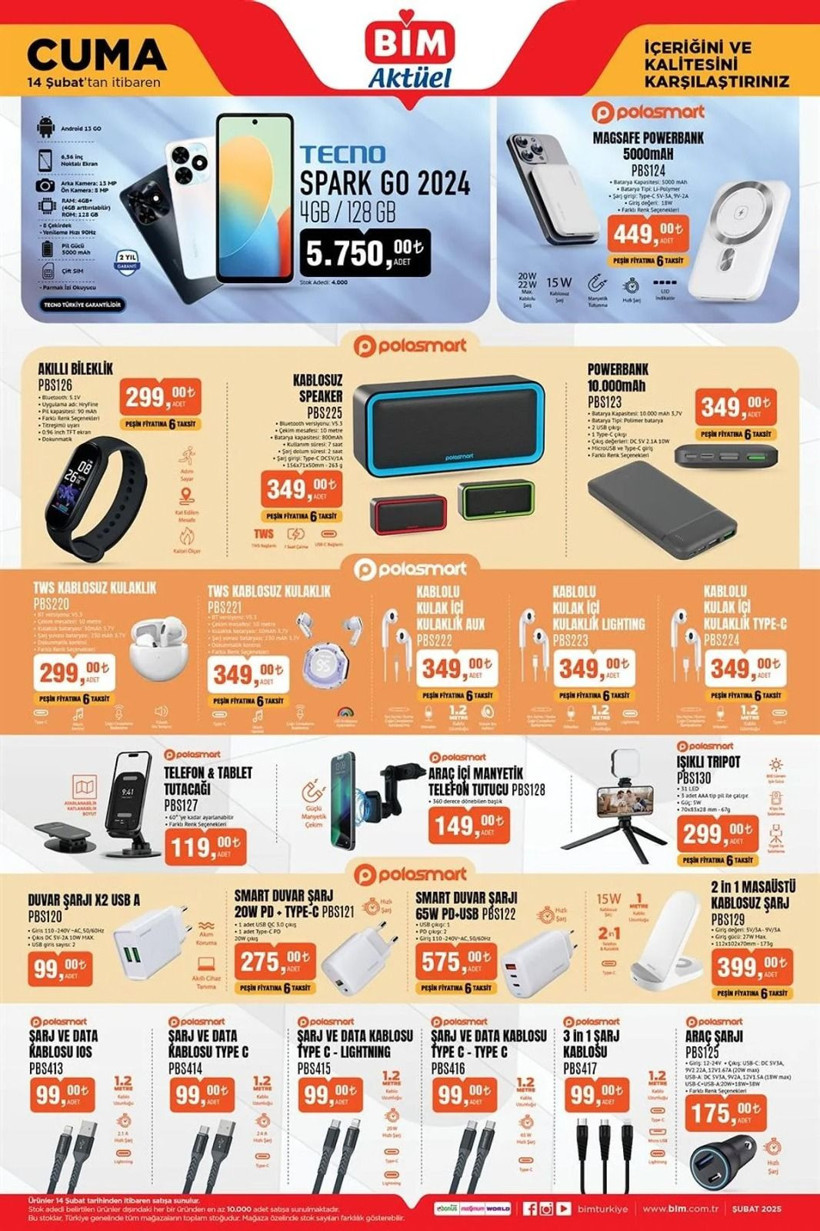 BİM 14 ŞUBAT 2025 AKTÜEL KATALOĞU: BİM'e Cep Telefonu Geliyor! - Resim: 1