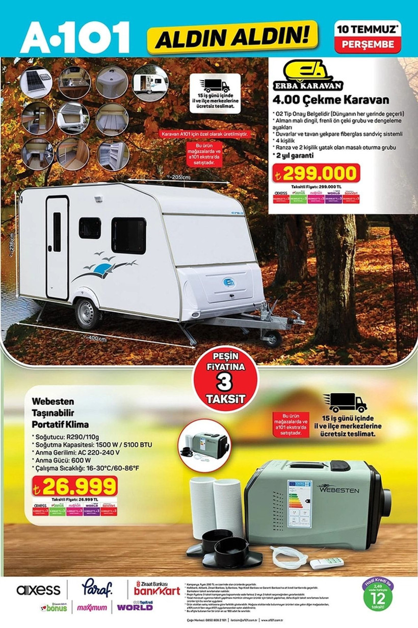 A101 10 TEMMUZ 2025 ALDIN ALDIN KATALOĞU: A101'de çekme karavan geliyor! - Resim: 6