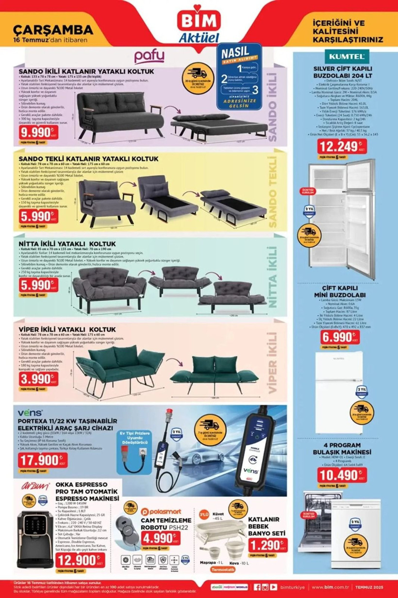 BİM 16 TEMMUZ 2025 AKTÜEL KATALOĞU: BİM'e katlanır yataklı koltuk geliyor! - Resim: 3