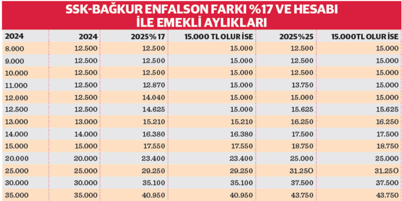 2025 emekli aylıkları-asgari ücret ve tazminatlar - Resim : 1