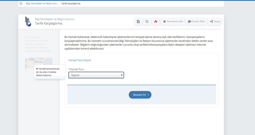Tarife karşılaştırma nasıl yapılır? BTK tarife karşılaştırma e devlet sorgulama - Resim : 2