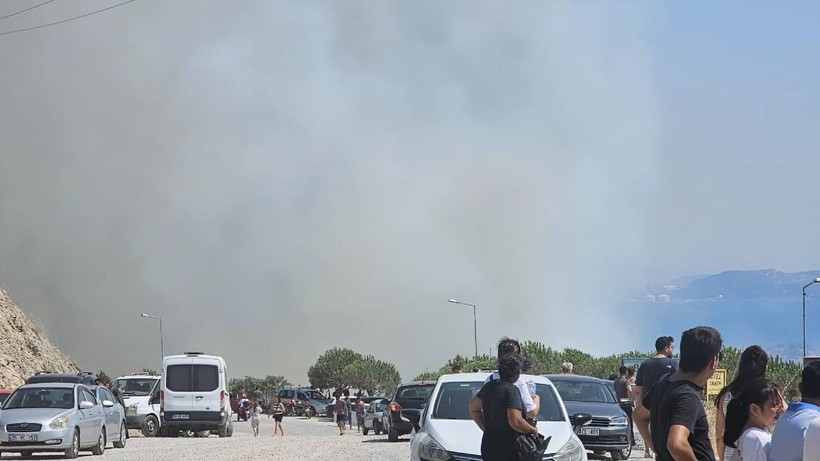 Son dakika: İzmir Dikili'de orman yangını... Bir site tahliye edildi, karayolu trafiğe kapatıldı