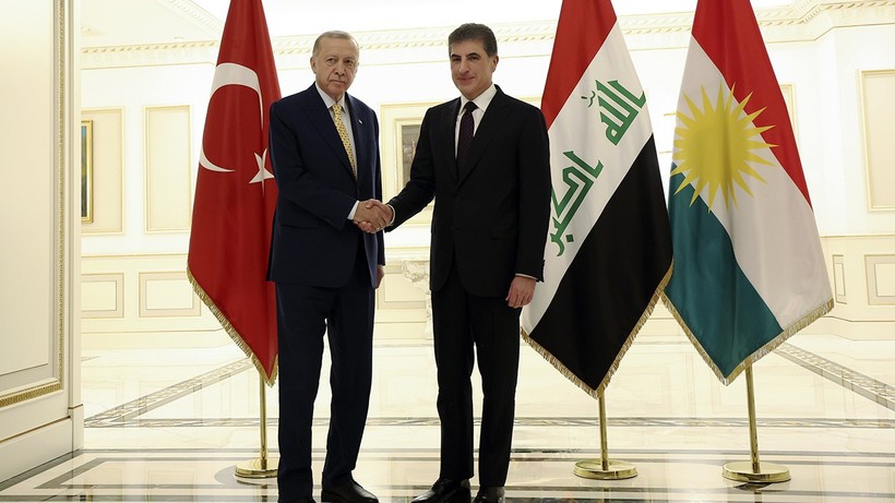 'Kalkınma Yolu' ve 'barış süreci' masaya yatırıldı! Cumhurbaşkanı Erdoğan ile görüşen Barzani'den açıklama