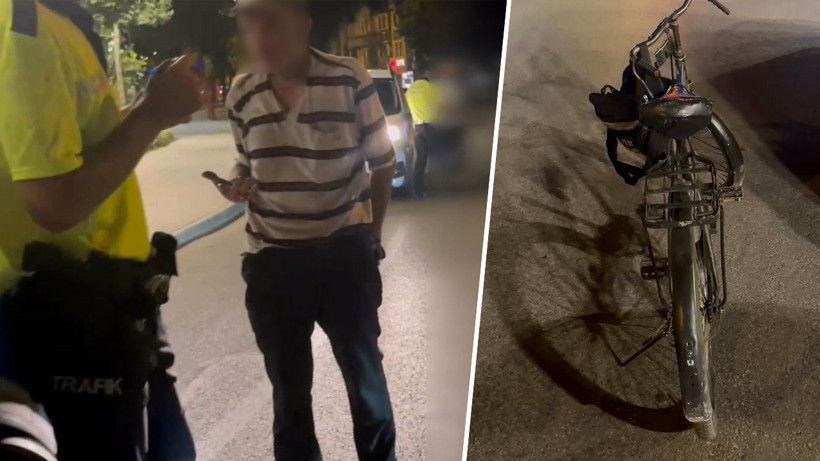 Bisiklete alkollü bindi, hayatının şokunu yaşadı