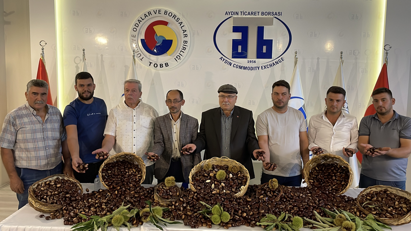 Sezonun ilk kestanesi için Aydın Ticaret Borsası'nda tören düzenlendi - Resim : 1