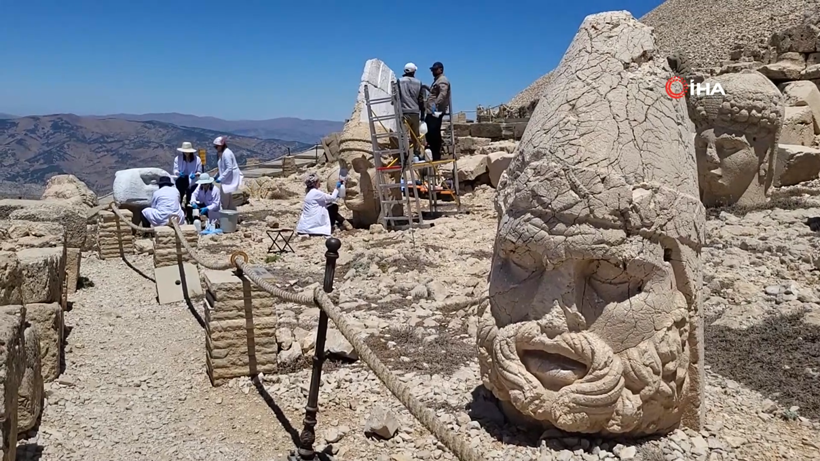 Restorasyon çalışmaları başladı: Nemrut Dağı heykelleri nano kireçle geleceğe hazırlanıyor - Resim : 2