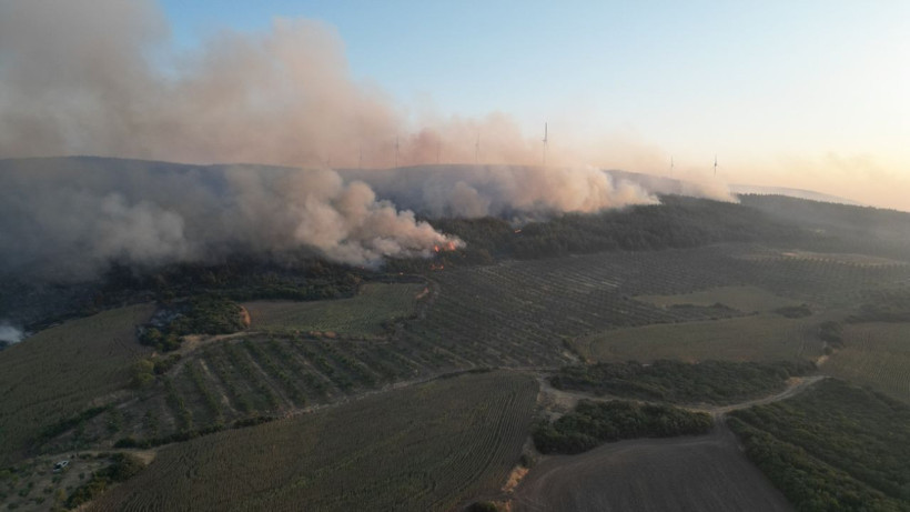 Tekirdağ'da başladı, Çanakkale'ye uzandı! 24 saattir süren yangına müdahale sürüyor: Bazı evler boşaltıldı - Resim: 1