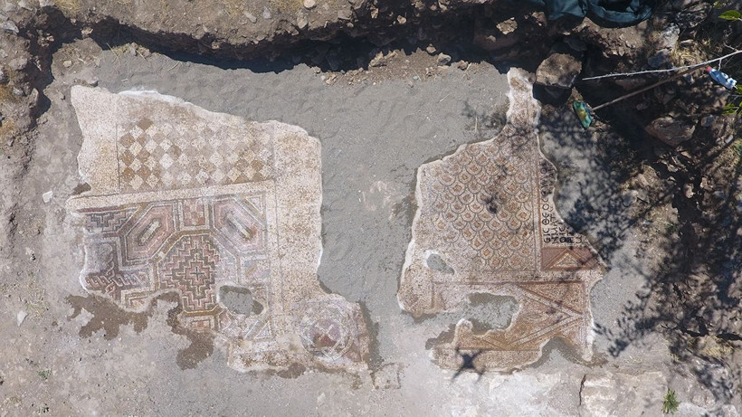 Diyarbakır'ın Ergani ilçesinde Davut Yıldızı sembolü ve Grekçe yazı bulunan mozaik bulundu - Resim: 9