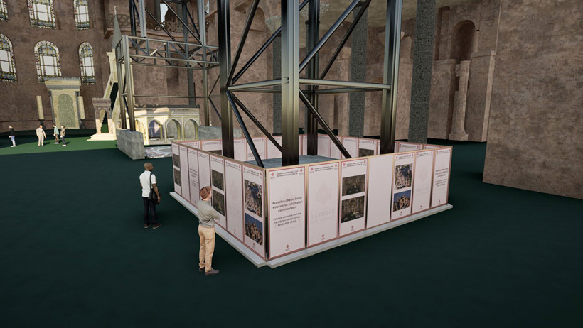 Ayasofya'nın ana kubbesinde tarihi restorasyon başlıyor - Resim : 1