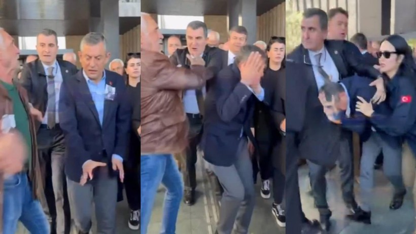CHP lideri Özgür Özel AKM çıkışında saldırıya uğradı - Resim : 1