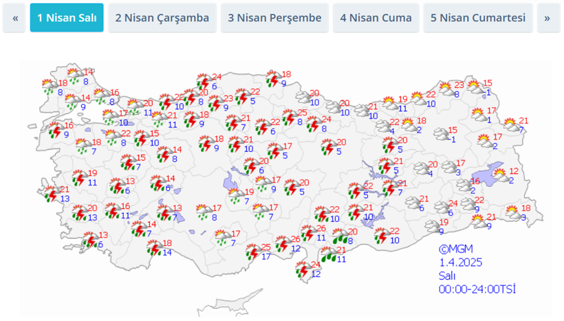 Meteoroloji'den 8 il i&ccedil;in sarı kodlu uyarı: Kuvvetli sağanak ve fırtına geliyor - Resim : 1