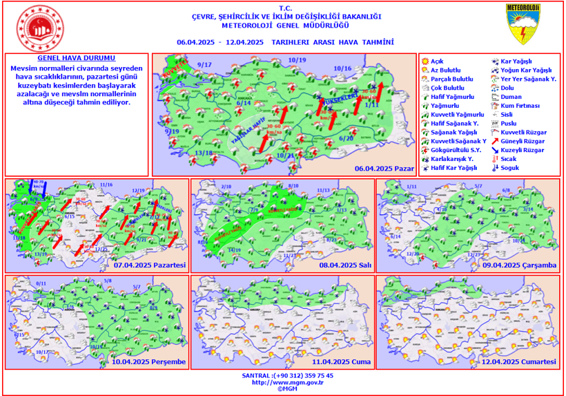 Meteoroloji'den kritik uyarı! Pazartesiden itibaren etkili: Sıcaklıklar düşüyor, yağmur geliyor (6 Nisan hava durumu) - Resim : 1