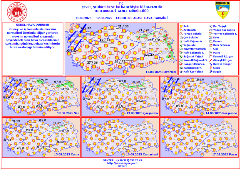 Meteoroloji açıkladı: Bu hafta hava nasıl olacak? İşte il il tahminler... | 11 AĞUSTOS HAVA DURUMU - Resim : 1