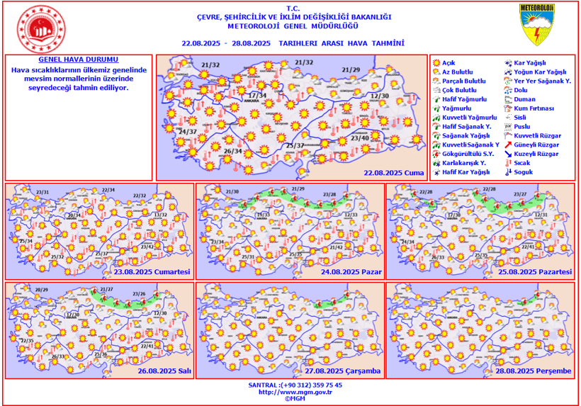 Termometreler tekrar zirvede! Hafta boyunca kavurucu sıcaklar geliyor | 22 AĞUSTOS HAVA DURUMU - Resim : 1