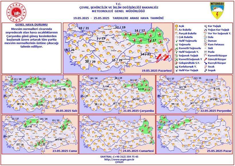 Sıcaklıklar artıyor, yağışlar azalıyor! Yeni haftada hava nasıl olacak? (19 Mayıs Pazartesi hava durumu) - Resim : 1