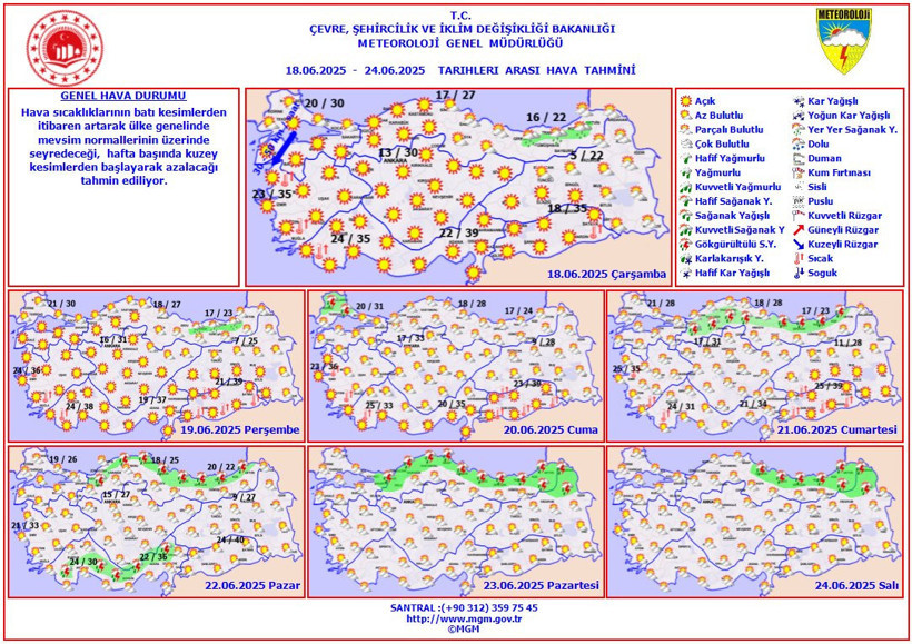 Meteoroloji uyardı! Sıcaklıklar mevsim normallerinin üzerinde | 18 HAZİRAN HAVA DURUMU - Resim : 1
