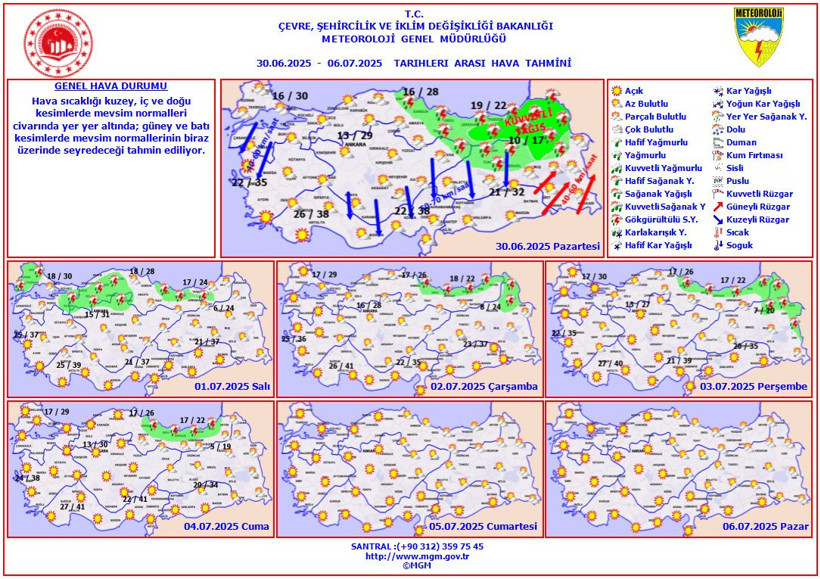 Meteoroloji 9 ili uyardı! Sıcaklıklar normallerin altında: Yağış ve rüzgar geliyor | 30 HAZİRAN HAVA DURUMU - Resim : 1