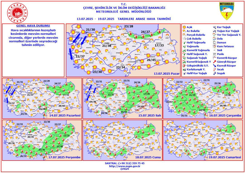 Meteoroloji uyardı! Sıcak hava yeniden geliyor: Termometreler 45 dereceyi görecek | 13 TEMMUZ HAVA DURUMU - Resim : 1