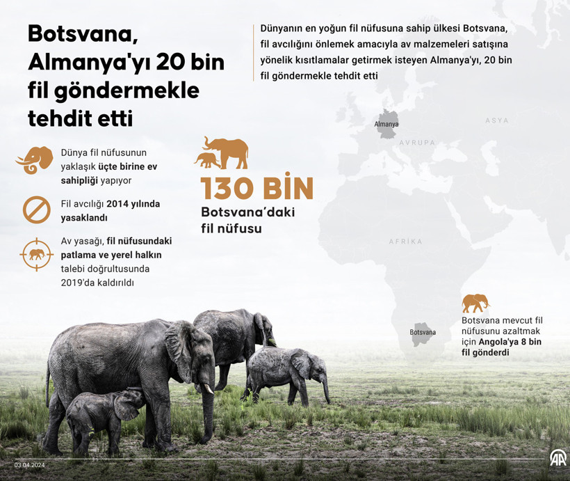 Afrika ülkesi Botsvana'dan Almanya'ya filli tehdit - Resim : 1