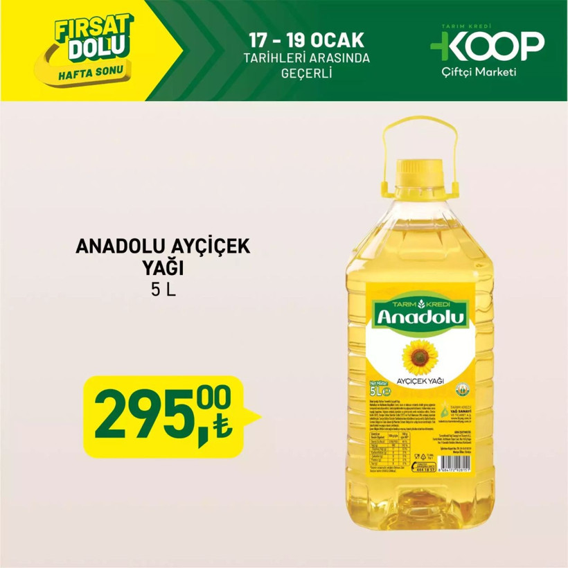 TARIM KREDİ KOOPERATİFİ HAFTA SONU KATALOĞU: 17-19 Ocak 2025 tarihinde hangi ürünler indirimli? - Resim: 7