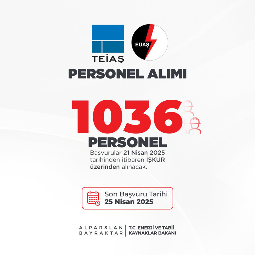 EÜAŞ ve TEİŞAŞ'a 1036 personel alınacak! Başvuru tarihi ve şartları belli oldu - Resim : 1