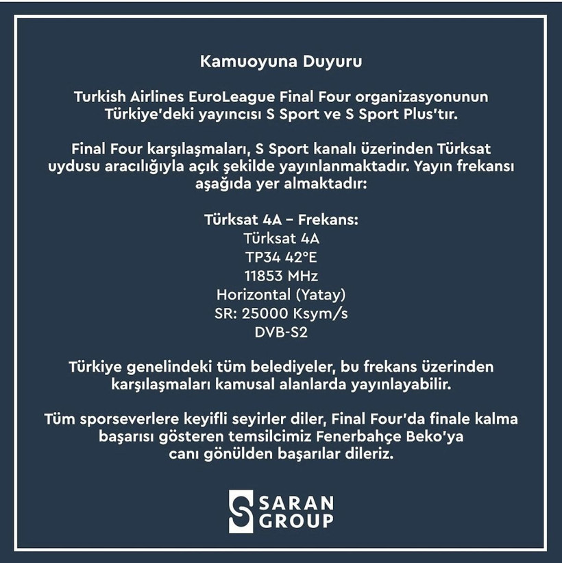 S SPORT KANALI: S Sport uydu frekans bilgileri: Fenerbahçe Beko maçı uydudan nasıl izlenir? S Sport kaçıncı kanalda? - Resim: 2
