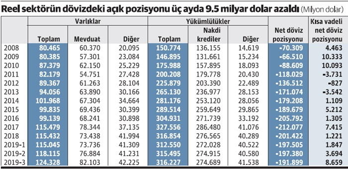 Reel sektör dövizdeki açık pozisyonunu küçültüyor - Resim : 1