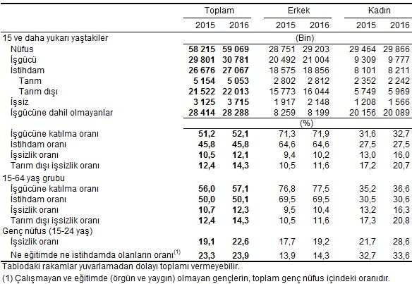 İşsizlik oranı kasım ayında yüzde 12.1 - Resim : 1