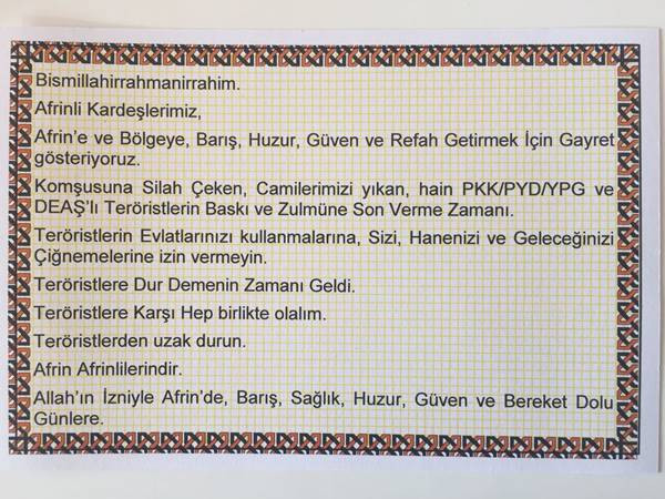 TSK'dan Afrin'e havadan birlik mesajı - Resim : 1